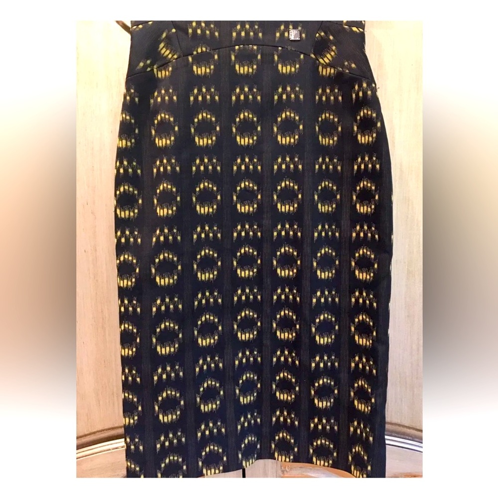 Versace Collection Black/Muted Gold Pencil Skirt/Medusa Logo Emblem NWT Size 38